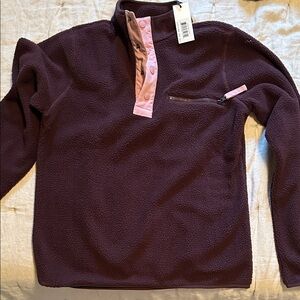 Women's Purple Fleece Pullover with Pink Accents
